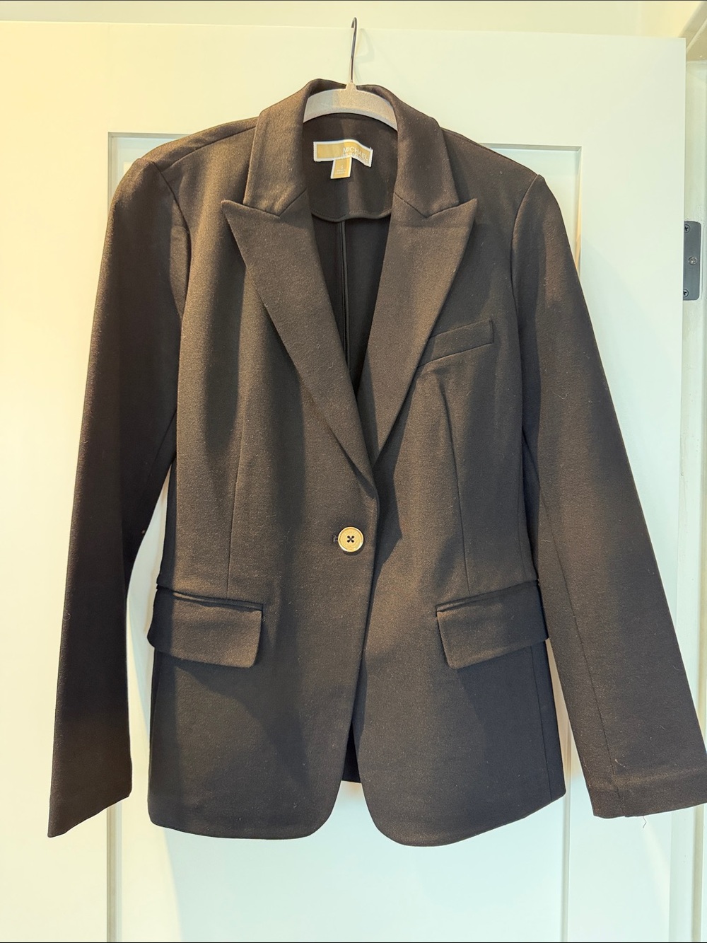Michael Kors, Black Single-Button Women's Blazer - Classic Tailored Jacket
